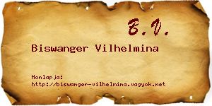 Biswanger Vilhelmina névjegykártya